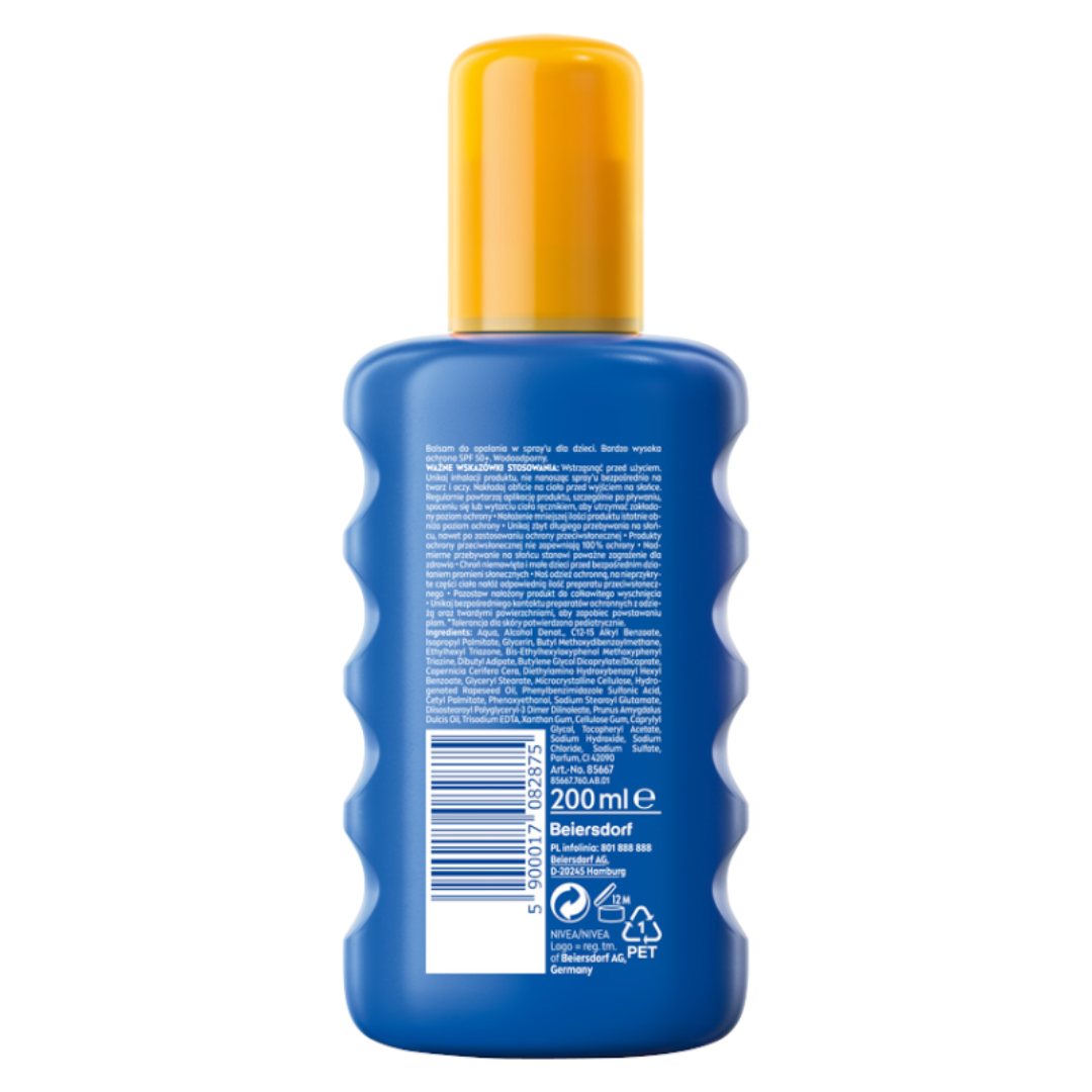 NIVEA SUN Nawilżający spray ochronny + nawilżający balsam do opalania SPF50