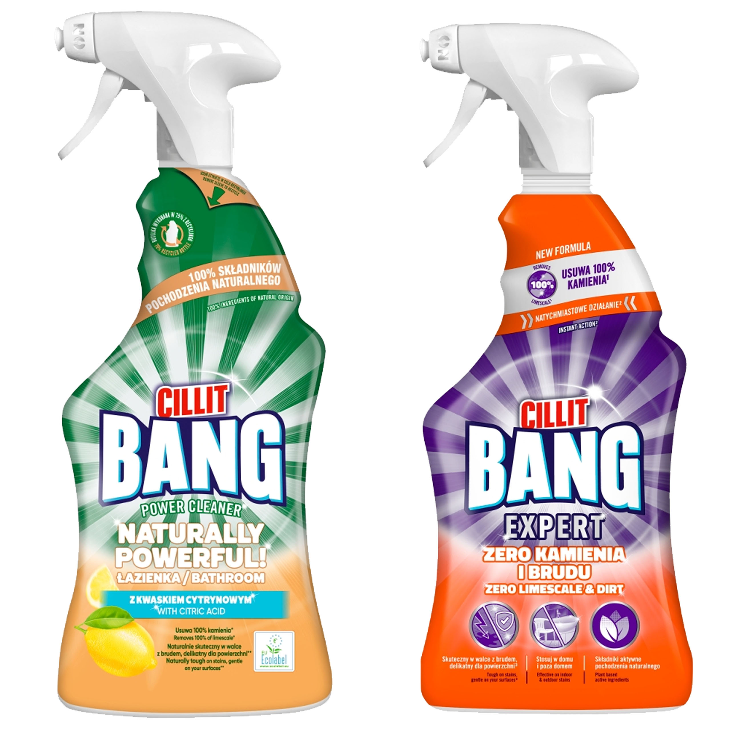 006243 Cillit Bang Pow Cle Kam i Bru 750 + 093377 Cillit Bang Natu Pow Spray WC 750