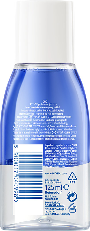NIVEA Dwufazowy płyn do demakijażu oczu 125 ml Kojący Płyn micelarny 400 ml
