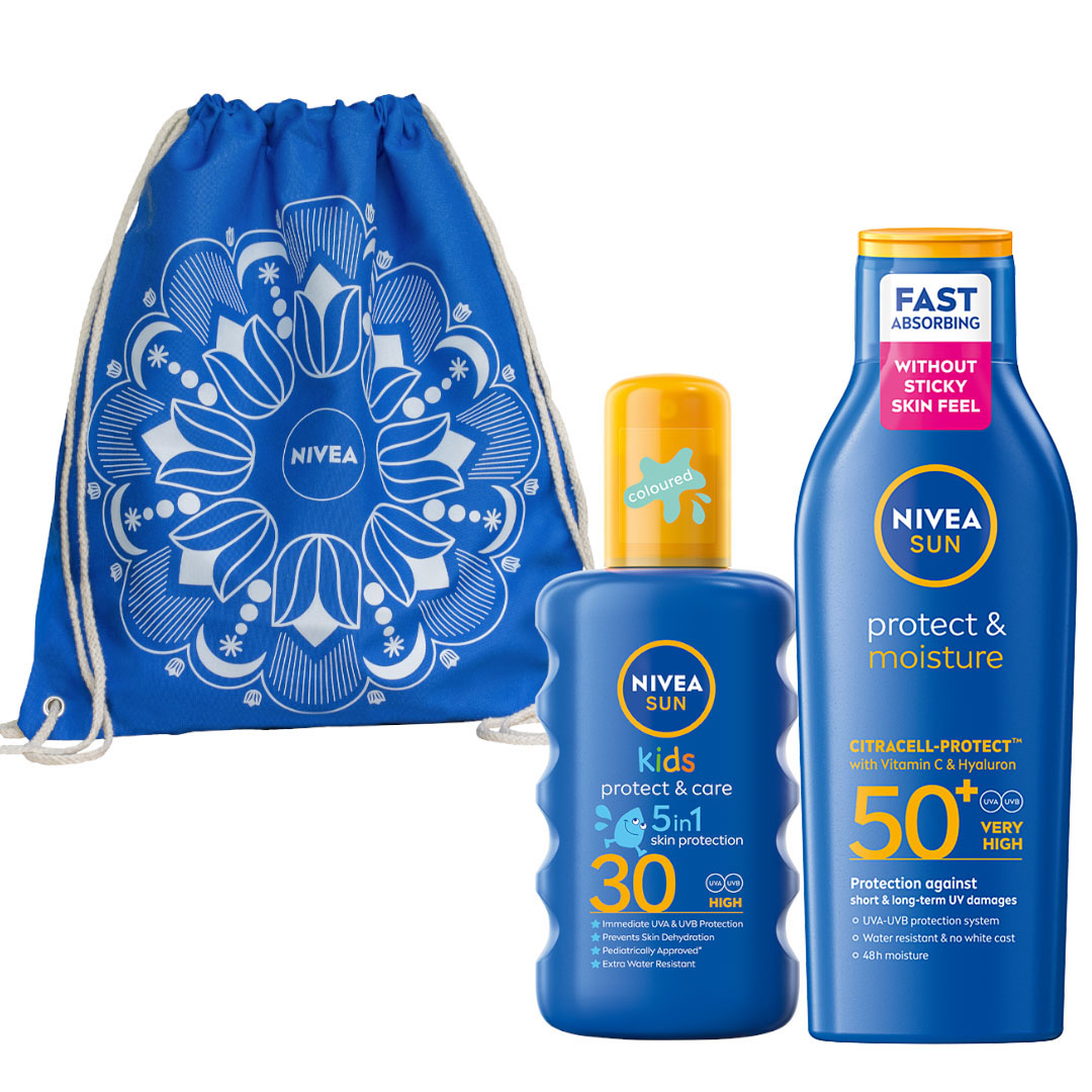 NIVEA SUN Nawilżający spray ochronny + nawilżający balsam do opalania SPF50