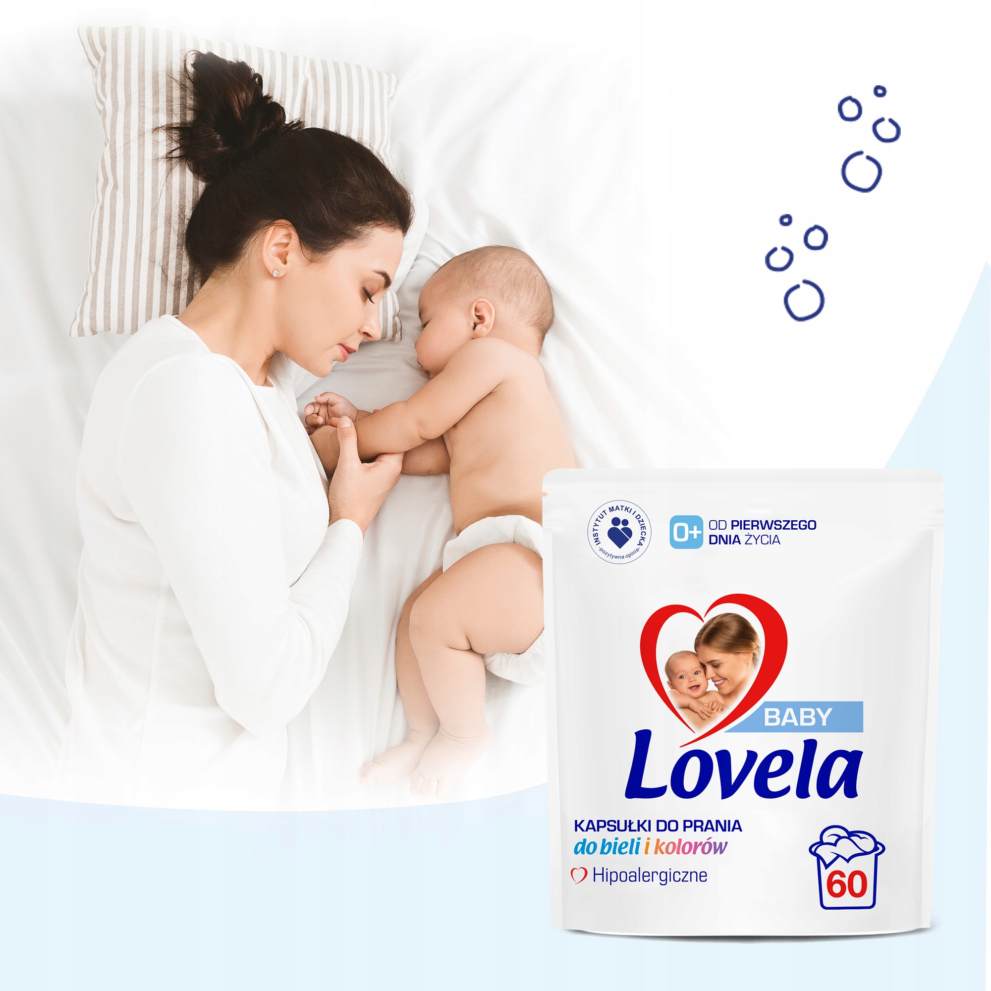 Lovela Baby Zestaw Kapsułki do Prania do Bieli i Koloru dla Dzieci 2x 60Szt