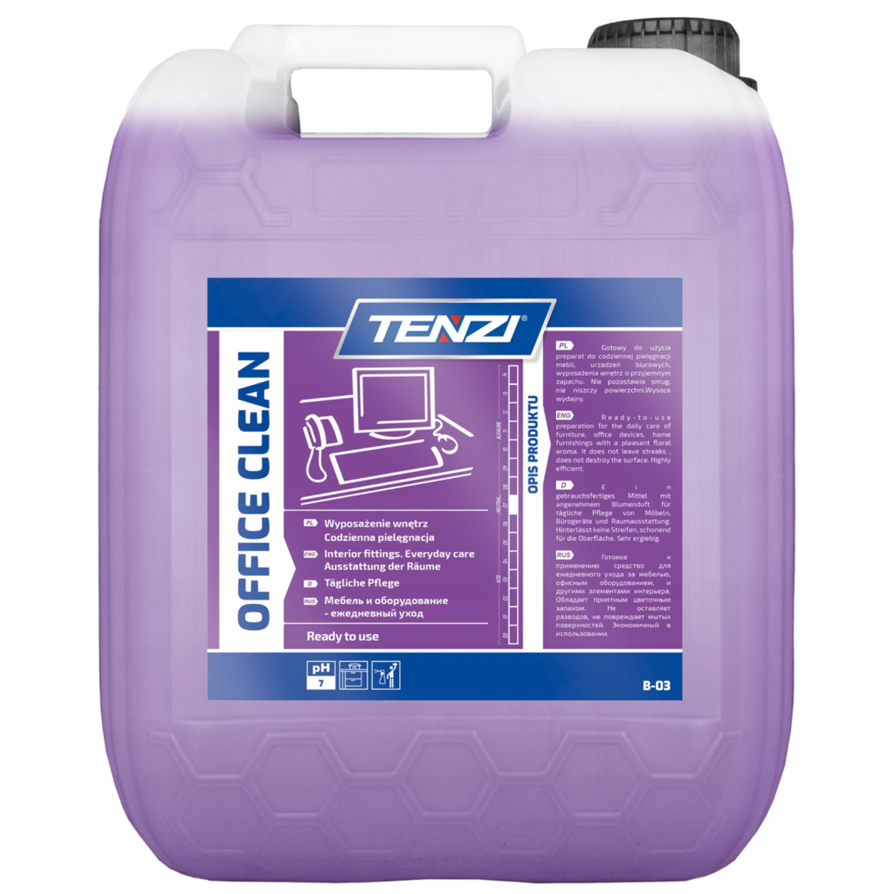 Tenzi Office Clean płyn do mycia mebli biurowych z drewna i plastiku 4L