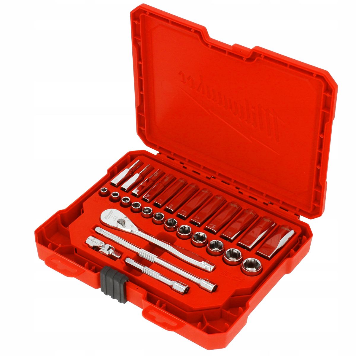 Milwaukee zestaw nasadek metrycznych z grzechotką 1/4″ 28 szt.