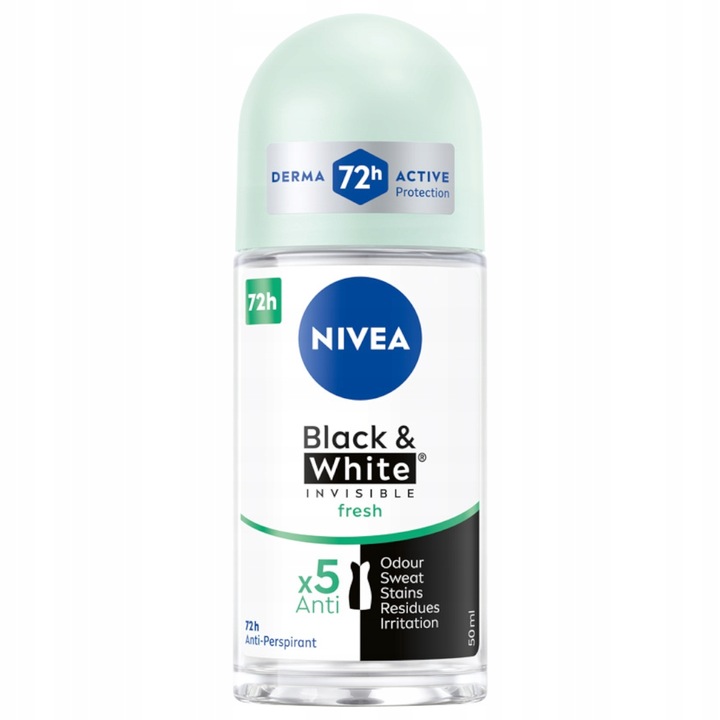 NIVEA Black&White Invisible Fresh Antyperspirant damski w kulce 72h 50ml