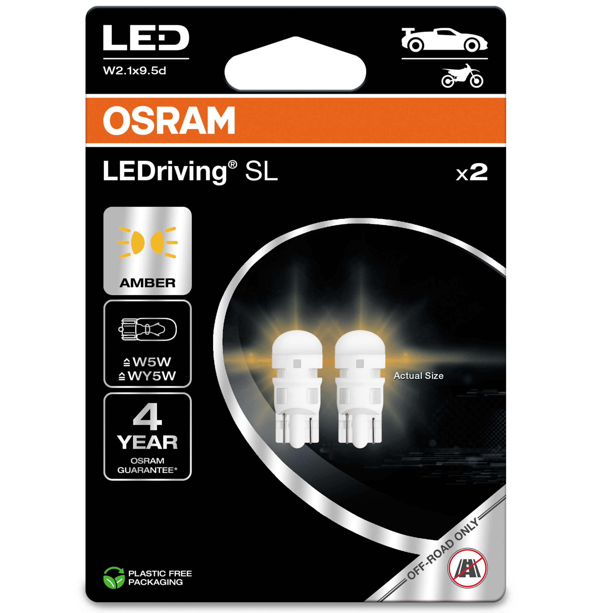 Osram Led Premium New W5W Amber EPACK