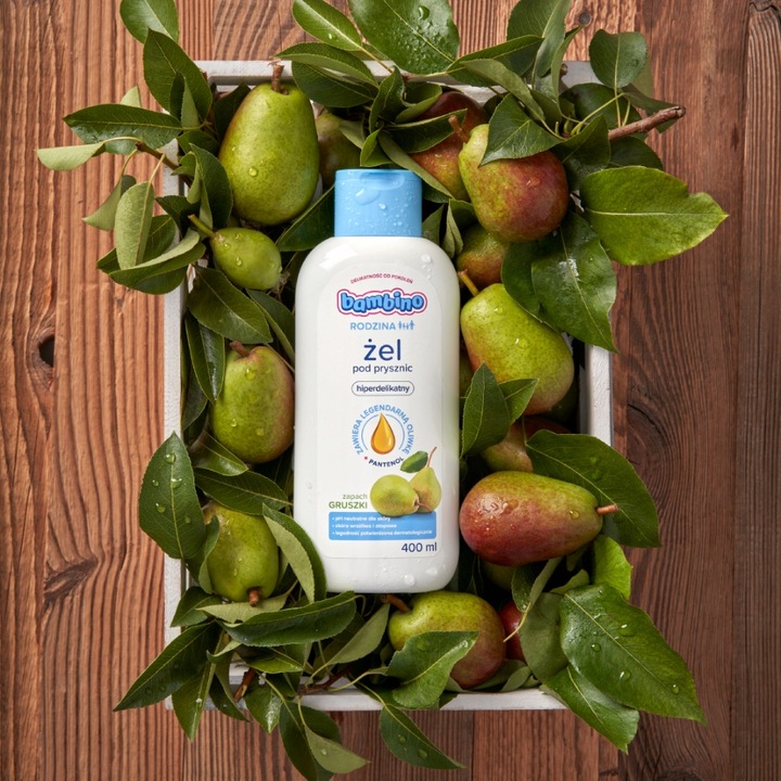 2 x Bambino RODZINA Żel pod prysznic hiperdelikatny – zapach gruszki, 400ml
