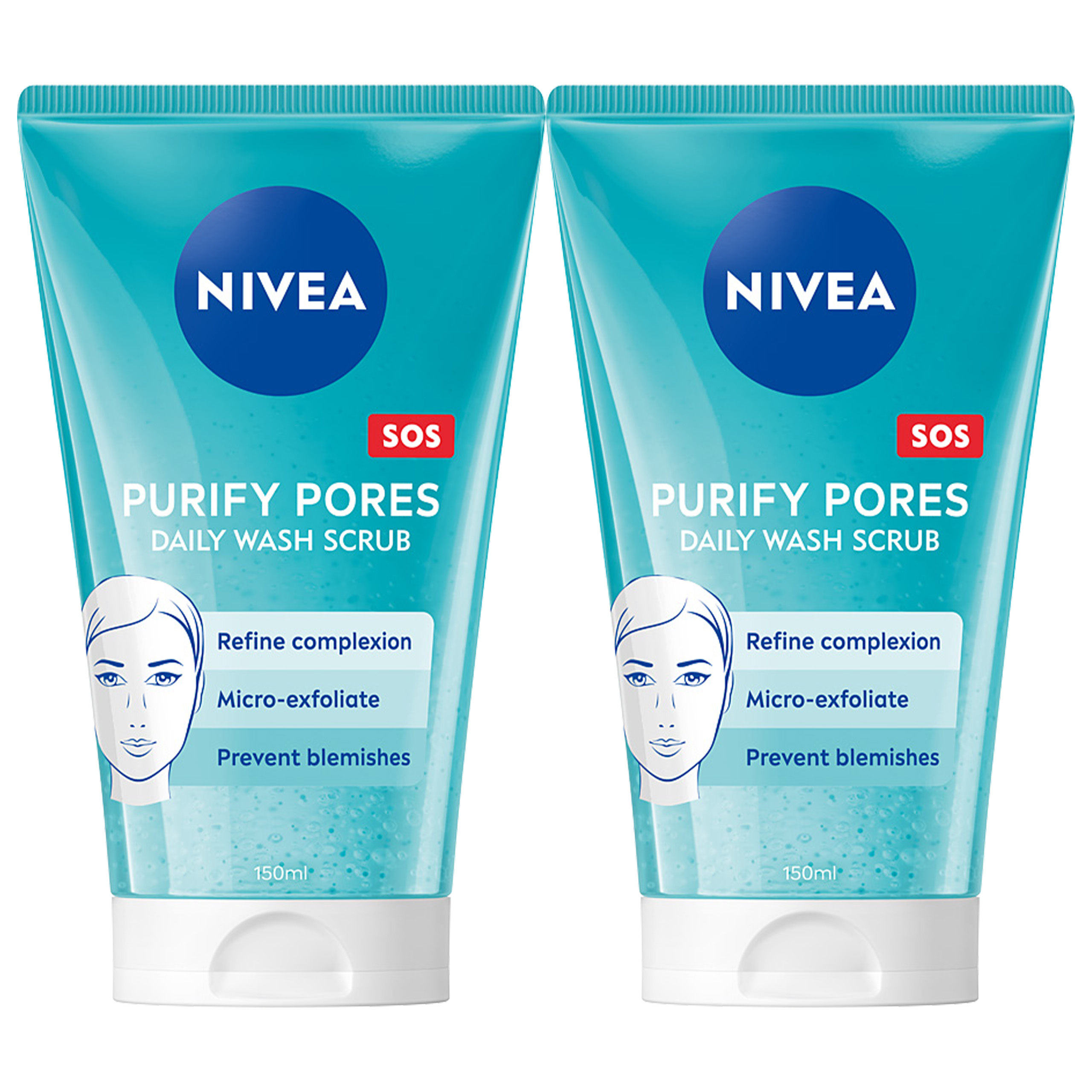 2 x NIVEA Żel do mycia twarzy przeciw niedoskonałościom 150 ml