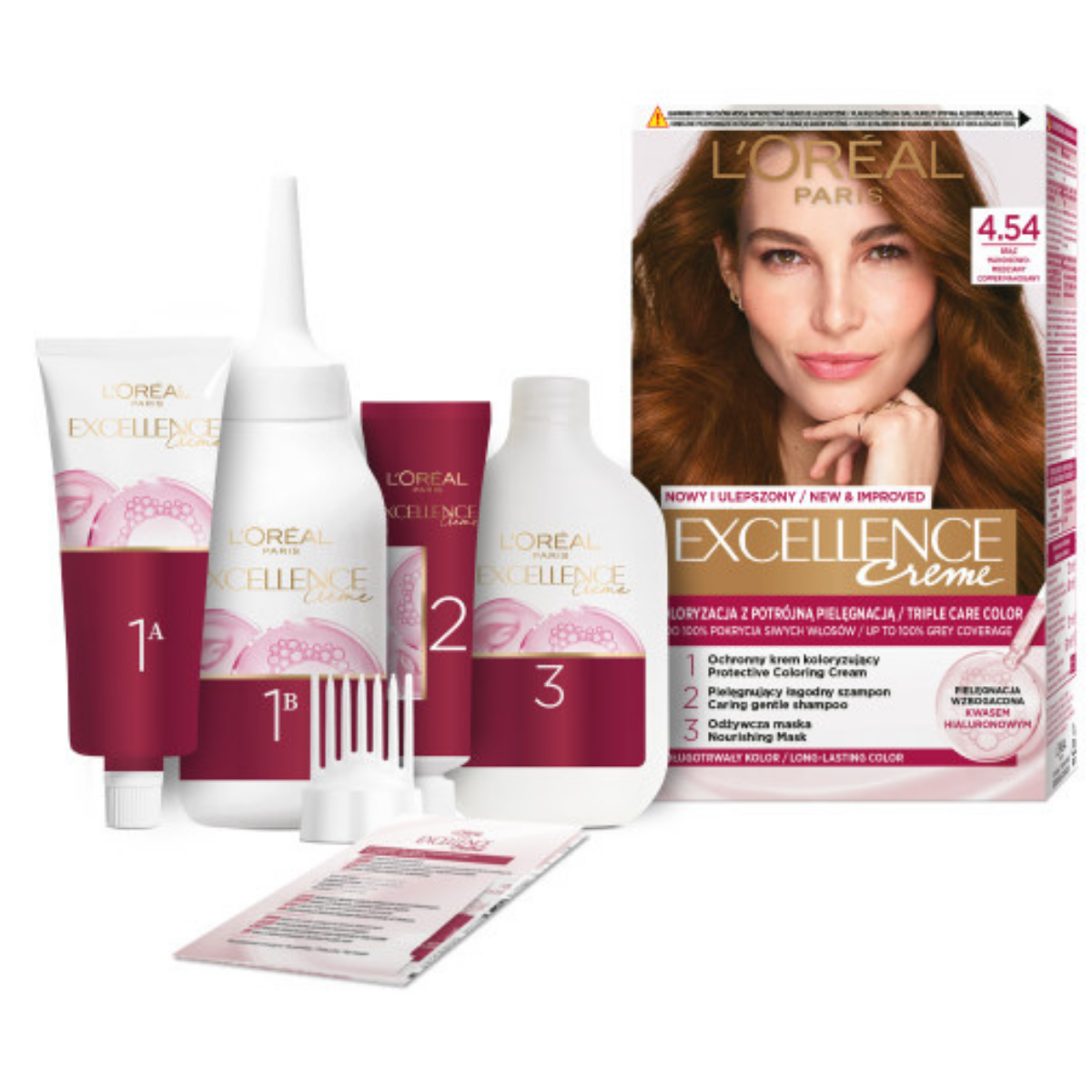 L’Oréal Paris Excellence Creme Farba do włosów 4.54 Brąz mahoniowo-miedziany