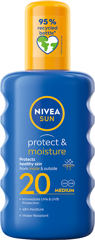 NIVEA SUN Nawilżający balsam w sprayu do opalania na słońce SPF 20, 200 ml
