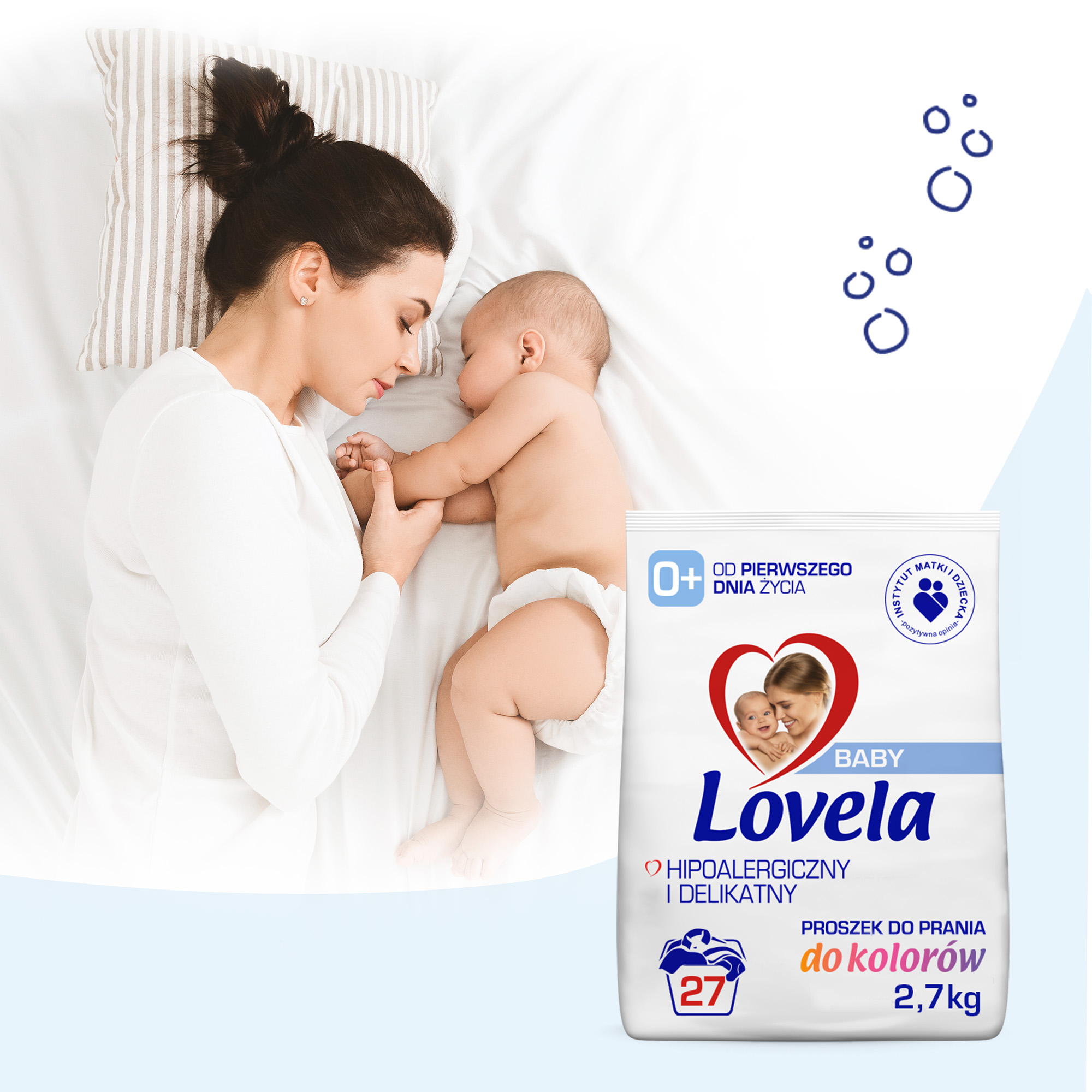 Lovela Baby Zestaw Hipoalergiczny Proszek do Prania Kolorów Koloru 3×2.7kg