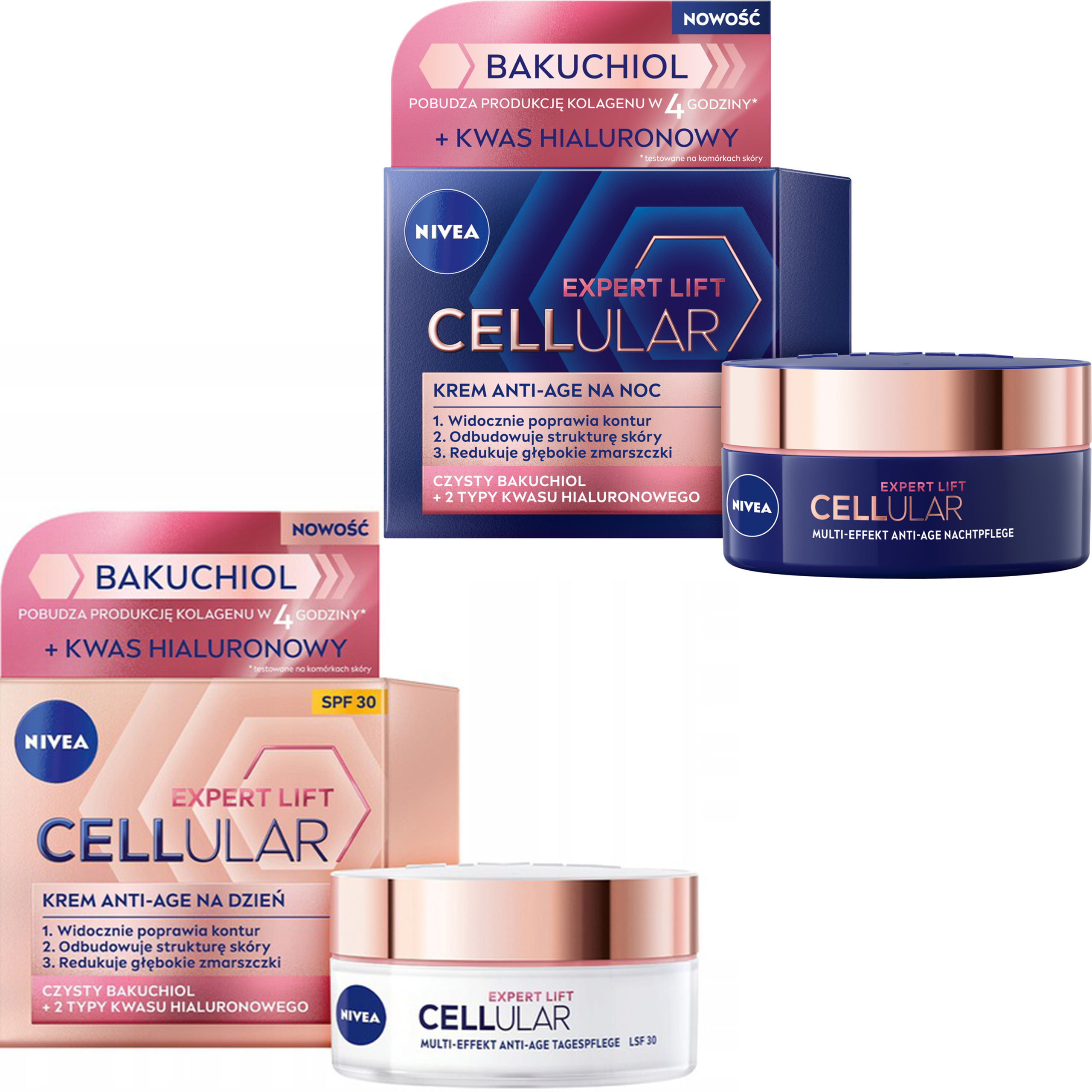 NIVEA Cellular Expert Lift Krem Anti-Age na dzień SPF 30 i na noc, 50ML