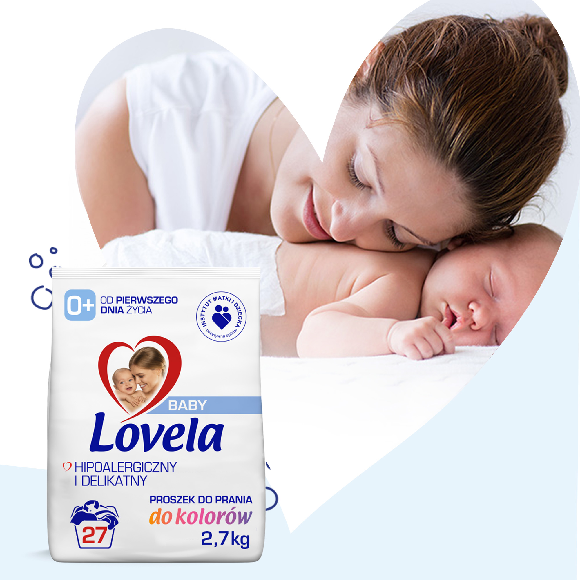 Lovela Baby Zestaw Hipoalergiczny Proszek do Prania Kolorów Koloru 3×2.7kg