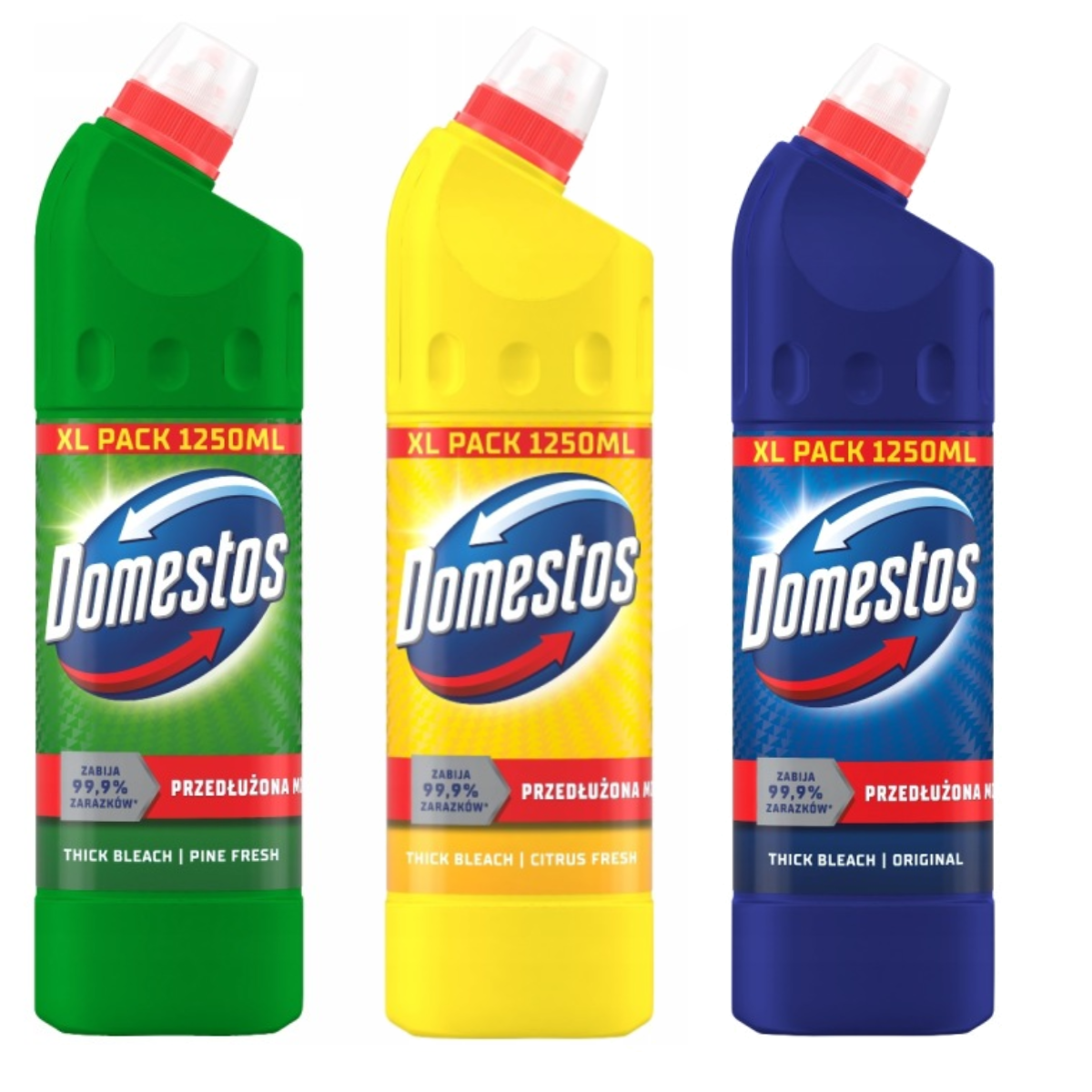 840906 DOMESTOS THICK BLEACH, PINE, 1250ML + 840913 + 840920