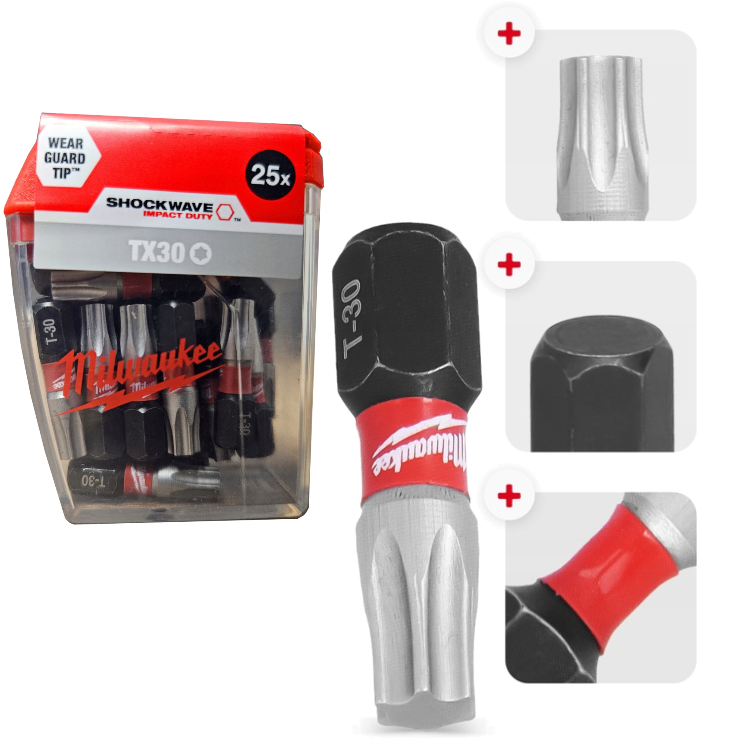 Milwaukee SHOCKWAVE IMPACT DUTY bity udarowe TX30 25 mm 25 szt.