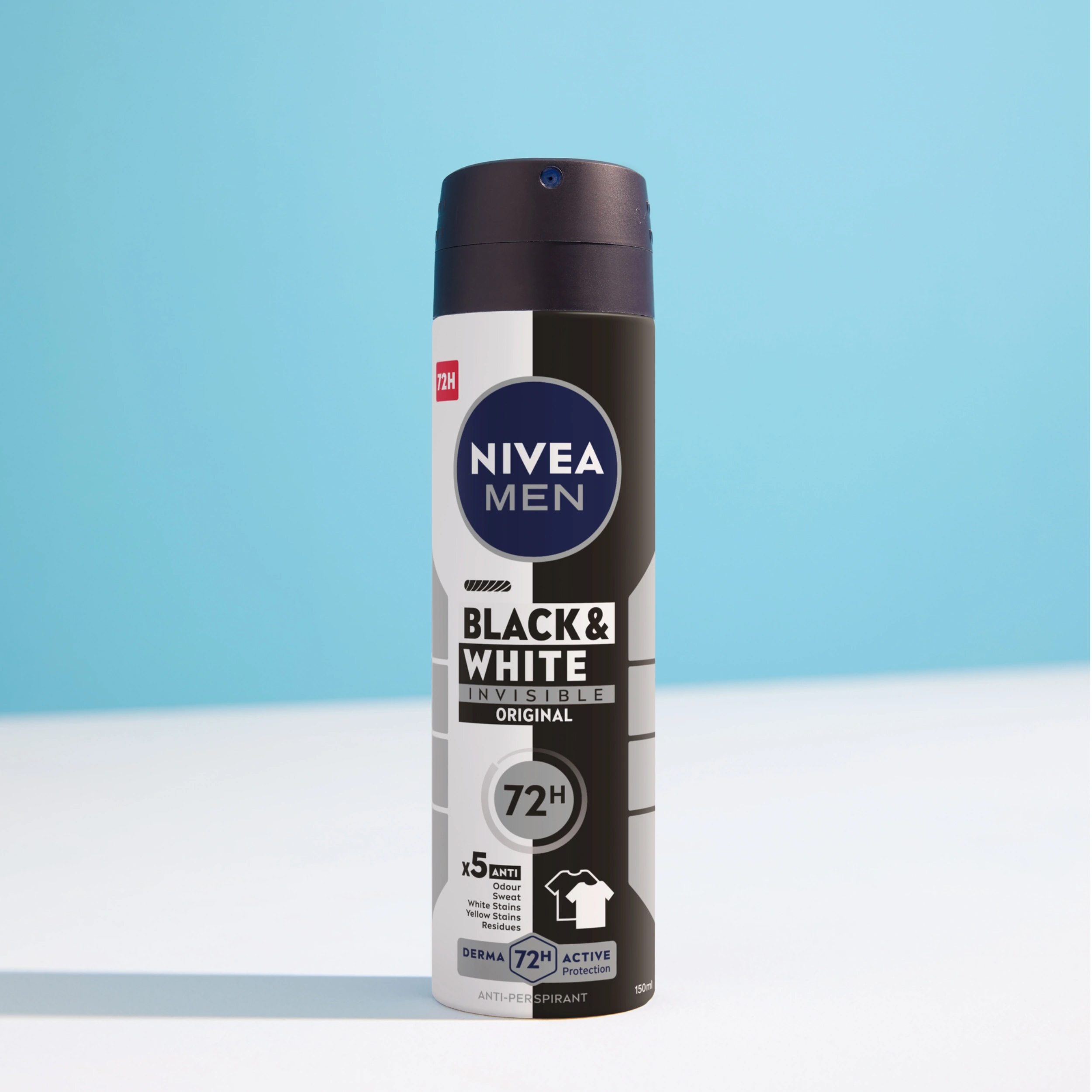 2 x Nivea BLACK&WHITE INVISIBLE ORIGINAL i FRESH ANTYPERSPIRANT SPRAY 150 ml