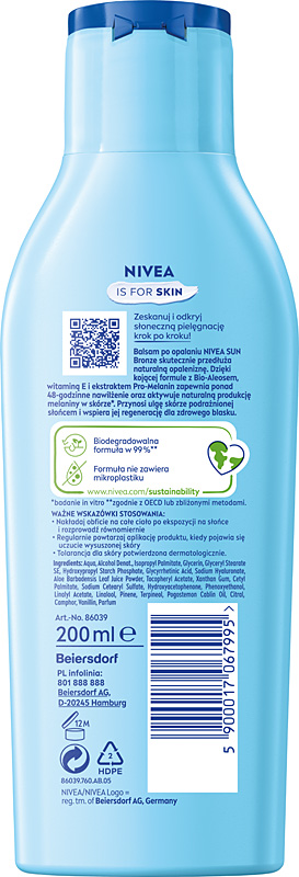 NIVEA SUN Intense Bronze Karotenowy balsam SPF6+ Bronze Balsam po opalaniu