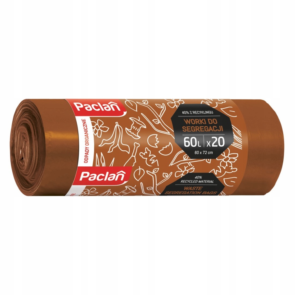 Paclan worek do segr bio odpady 60l 20 szt br. x4