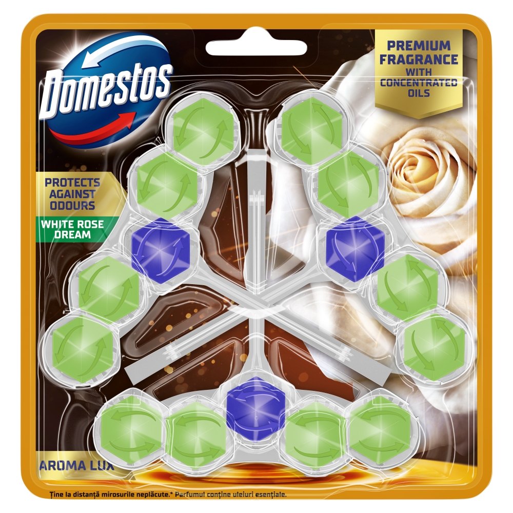 Domestos Kostka Aroma Dahlia 3x50g + Domestos Kostka Aroma White Rose Dream 3x50g