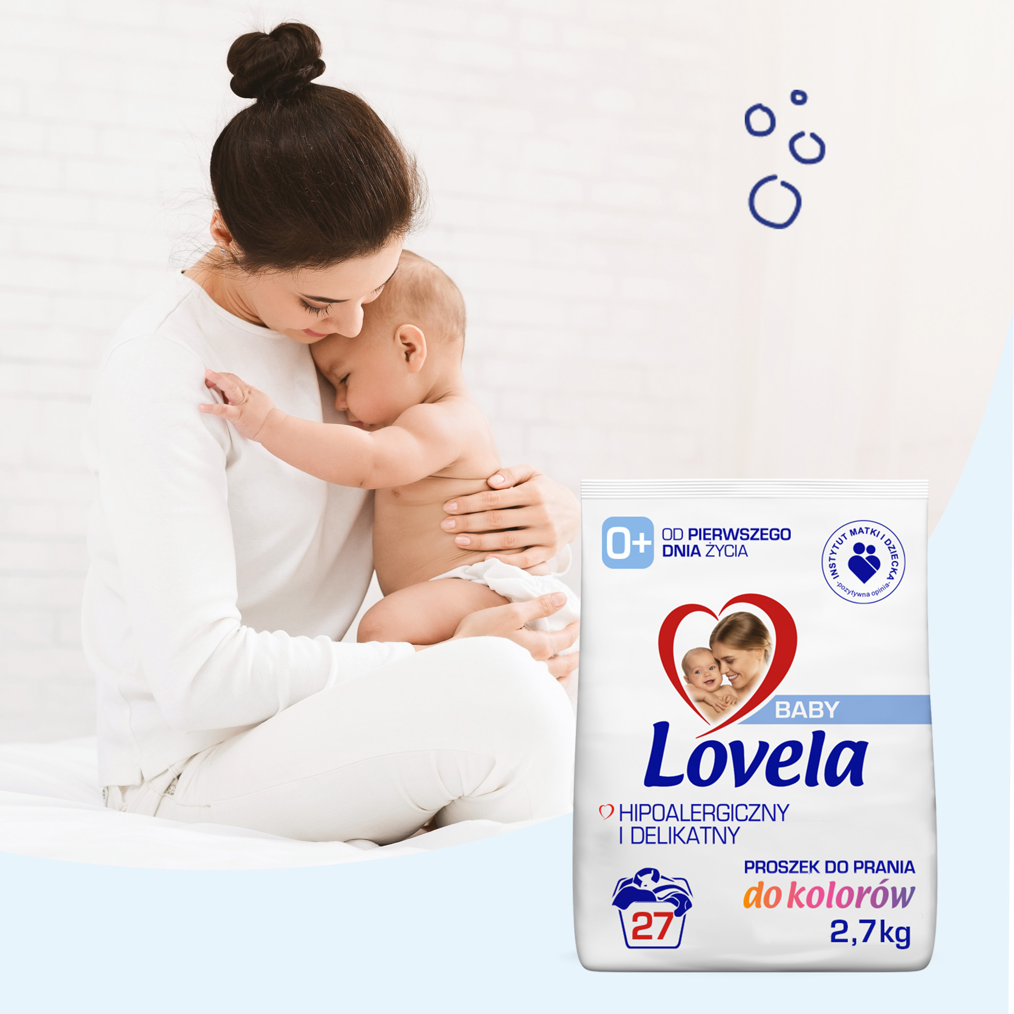 Lovela Baby Zestaw Hipoalergiczny Proszek do Prania Kolorów Koloru 3×2.7kg