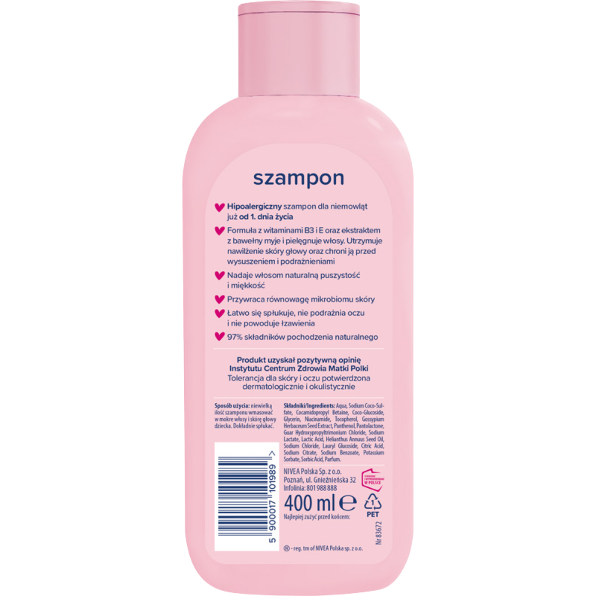 Bambino Szampon z witaminą B3 dla dzieci do ciała, włosów 400ml