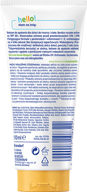NIVEA SUN KIDS Balsam ochronny dla dzieci do opalania SPF50+