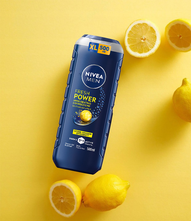 4 x NIVEA MEN POBUDZAJĄCY ŻEL POD PRYSZNIC 5W1 POWER 24H FRESH EFFECT 500ML
