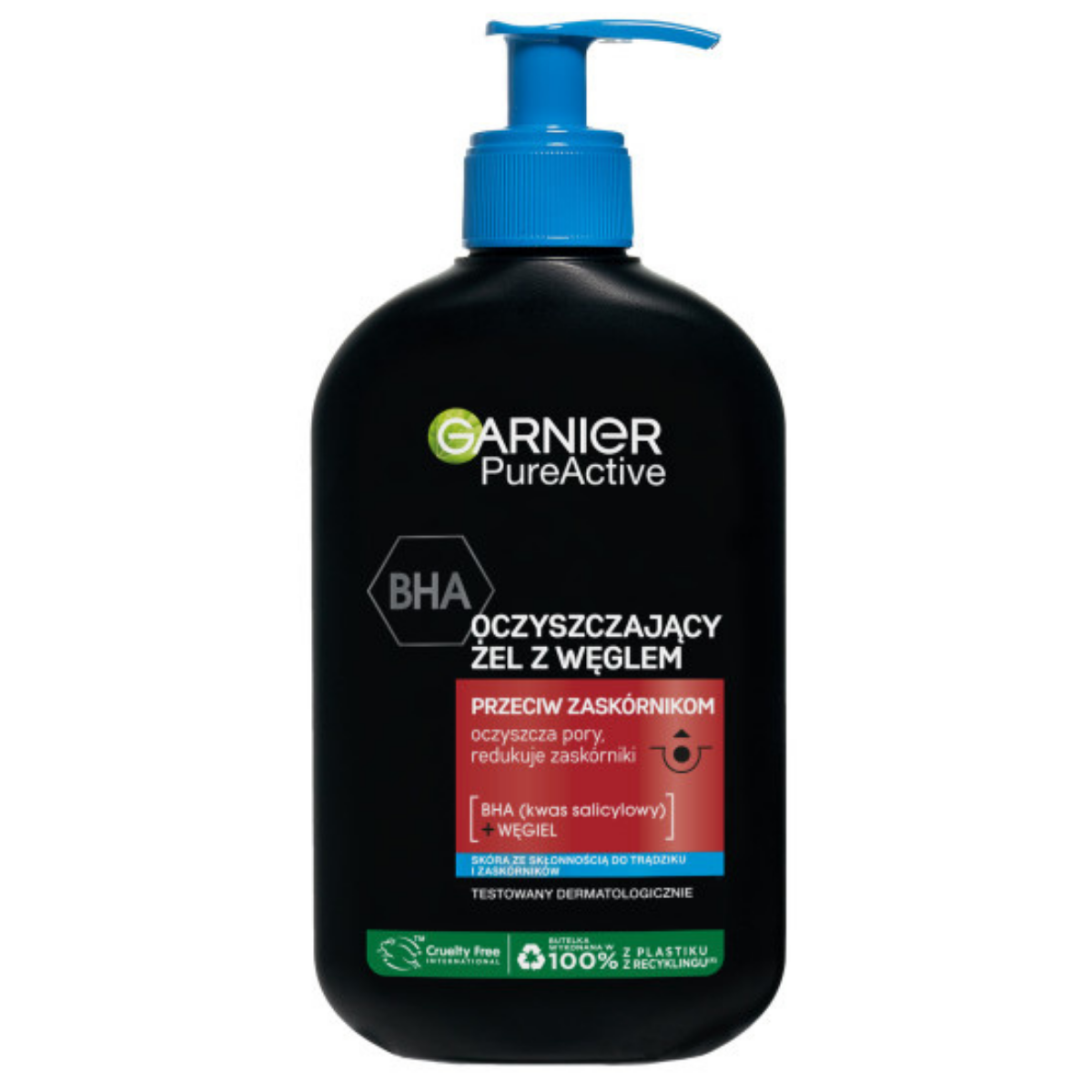Garnier Pure Active Żel Do Mycia Twarzy Węgiel Skłonność Do Trądziku 250ml