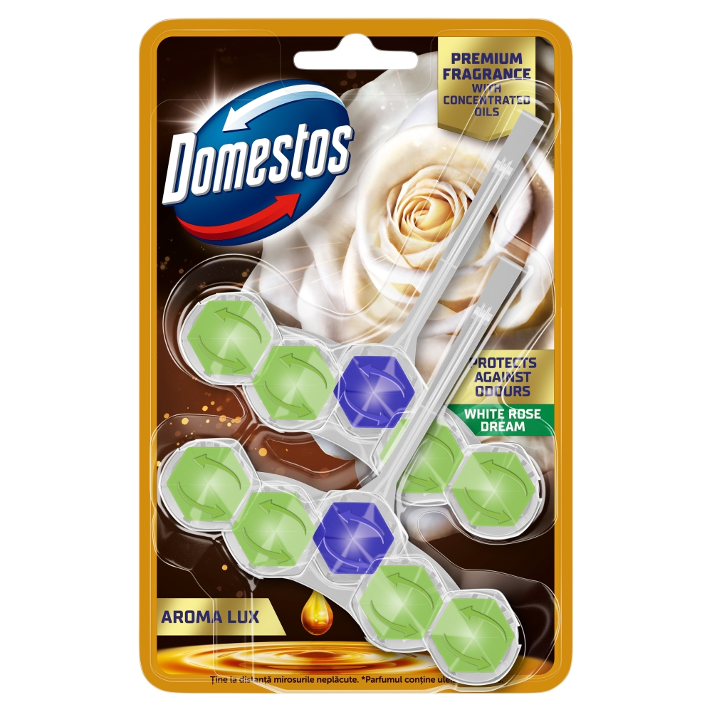 903853 Domestos Kostka Aroma Dahlia 2x50g + 903952 Domestos Kostka Aroma White Rose 2x50g