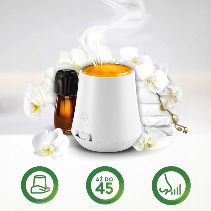 Air Wick Aromatyczna Mgiełka Komplet Świeże Pranie Biała Orchidea +Wkład