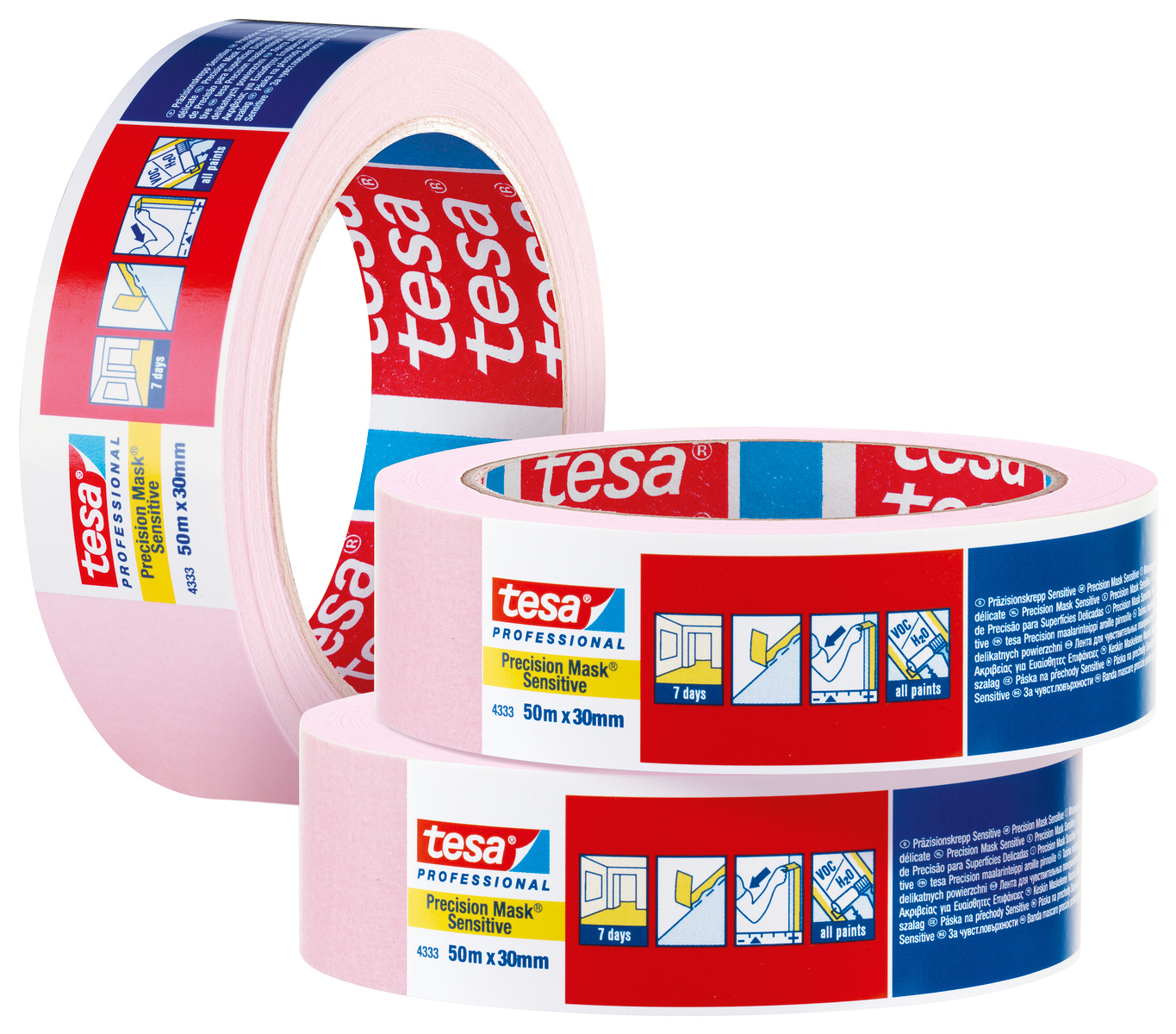 TESA Taśma maskująca malarska delikatna PRECISION 7 dni 50m x 30mm różowa