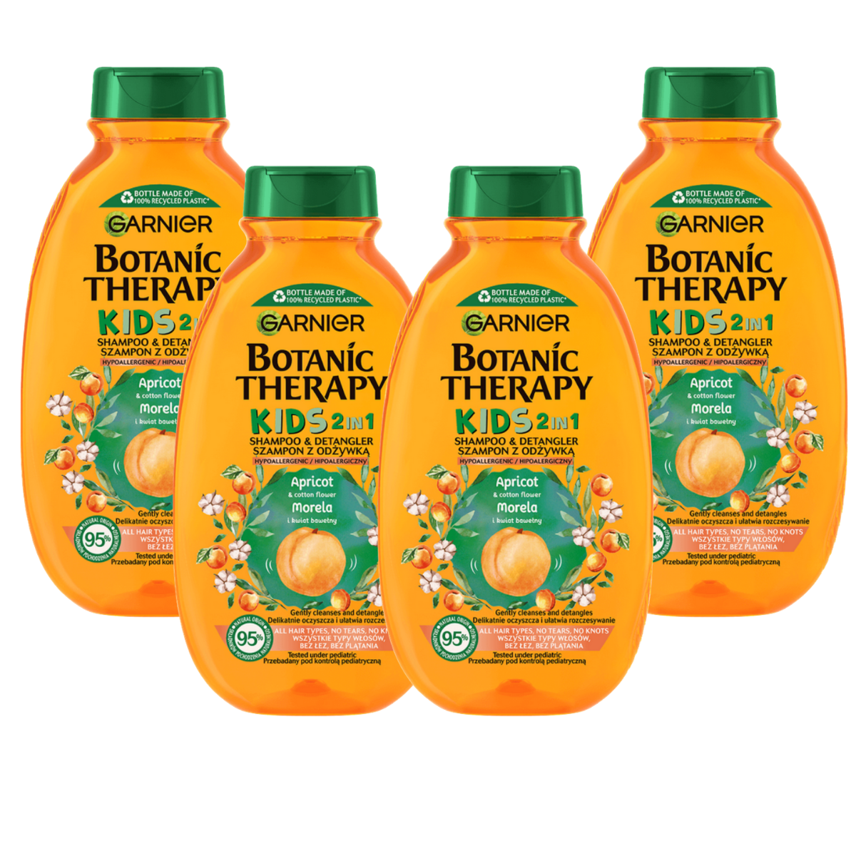 GARNIER Botanic Therapy Kids Szampon z odżywką 2w1 Morela i Kwiat Bawełny 4x250ml