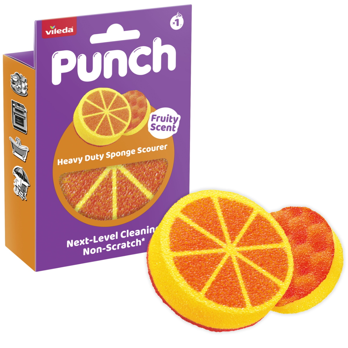Vileda Punch Mocny zmywak Pomarańcza 1 szt.