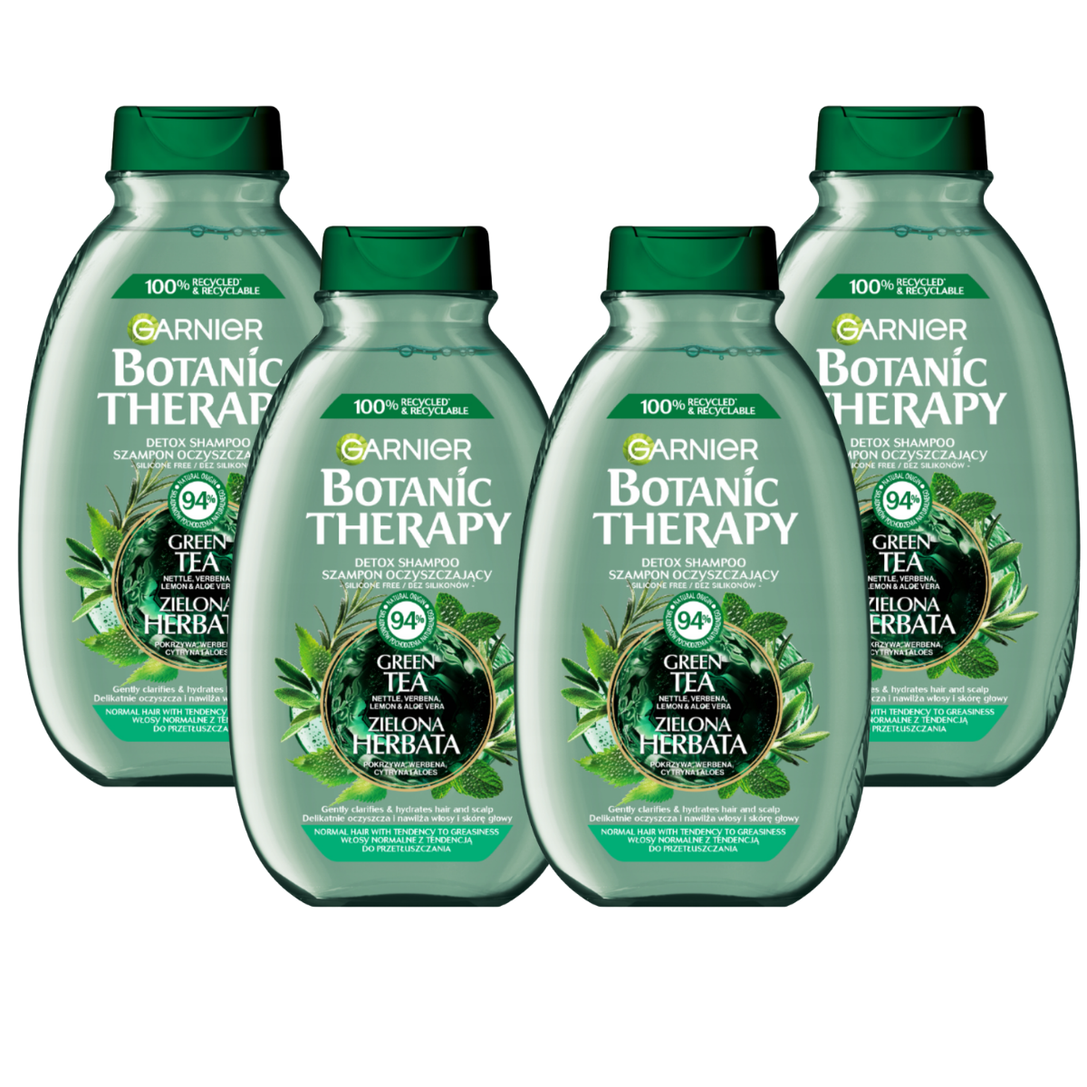 Garnier Botanic Therapy Oczyszczający Szampon Zielona Herbata 4x400ml