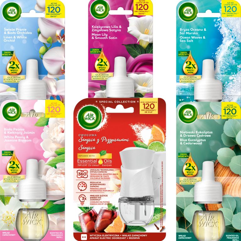 Zestaw air wick komplet + 5 wkładów (erli)