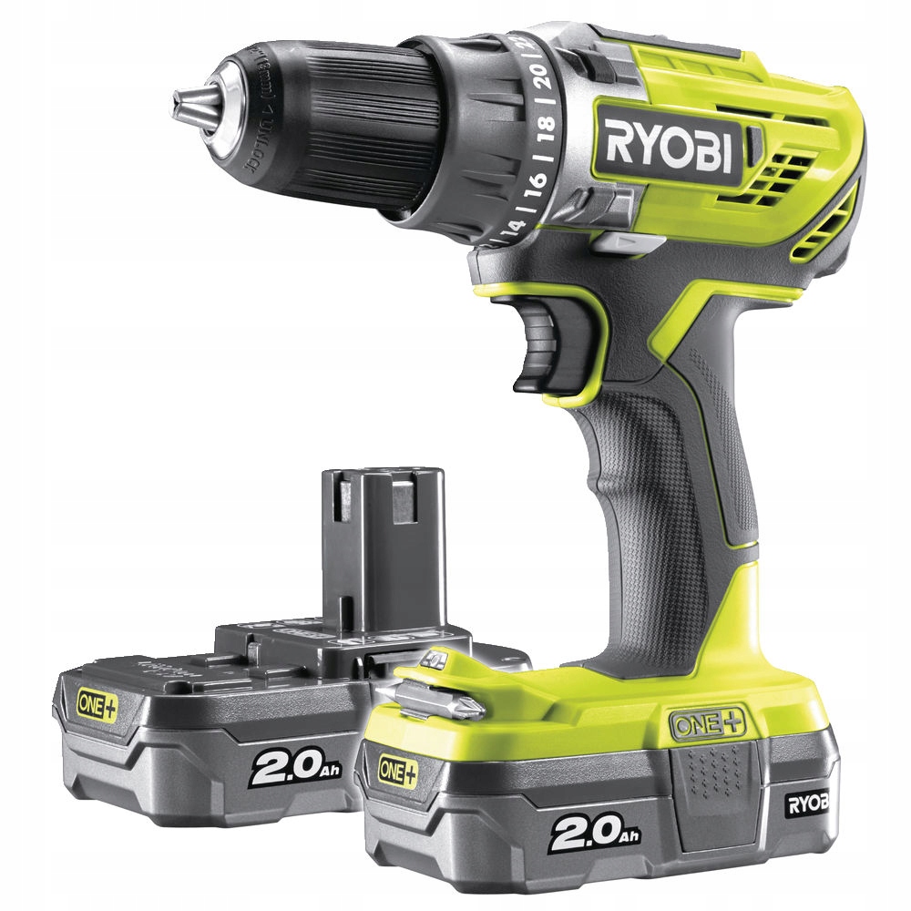 RYOBI Wiertarko-wkrętarka 18V 2x Akumulator 2.0Ah R18DD3-220S