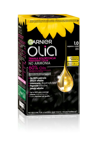 Garnier Olia Trwała Koloryzacja Farba Do Włosów 1.0 Kolor Głęboka Czerń 3szt.