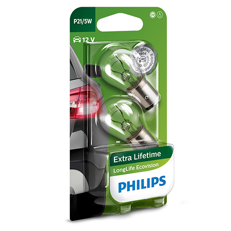 Philips LongLife EcoVision żarówki samochodowe P21/5W 12 V 2 szt.