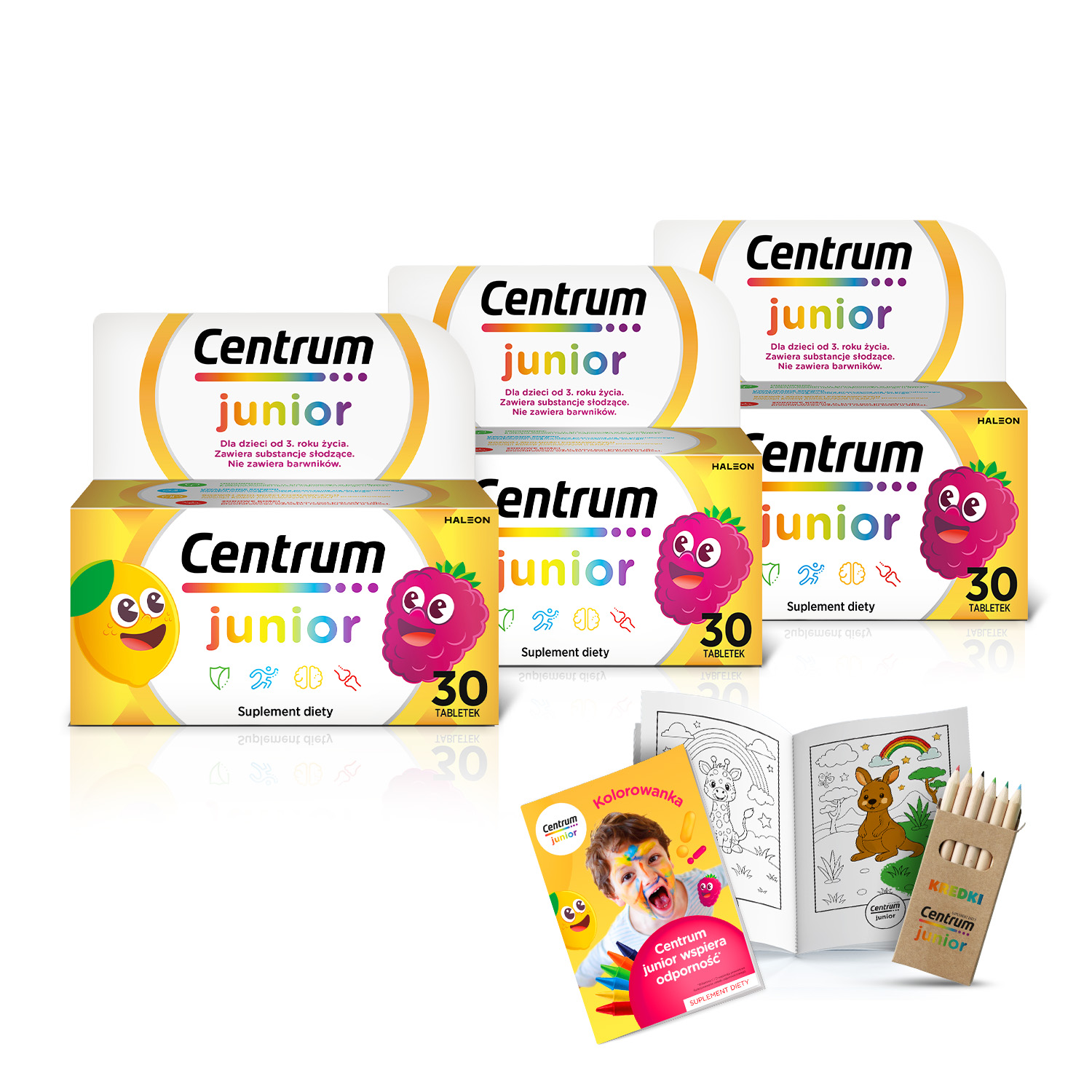 Multiwitamina Centrum Junior dla Dzieci 90 szt + Kolorowanka Gratis