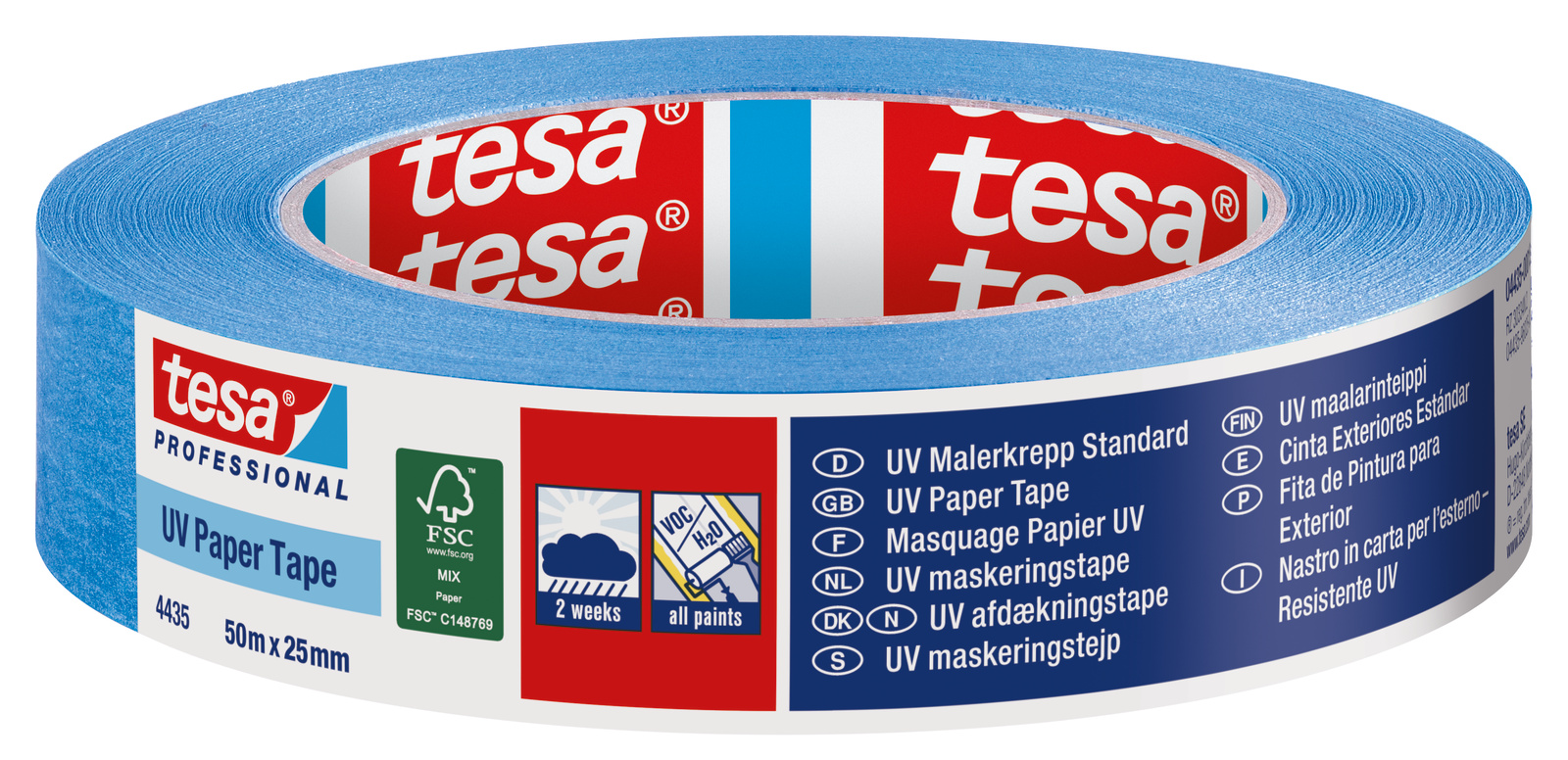 TESA Taśma maskująca malarska na zewnątrz odporna na UV 50 m x 25 mm niebieska