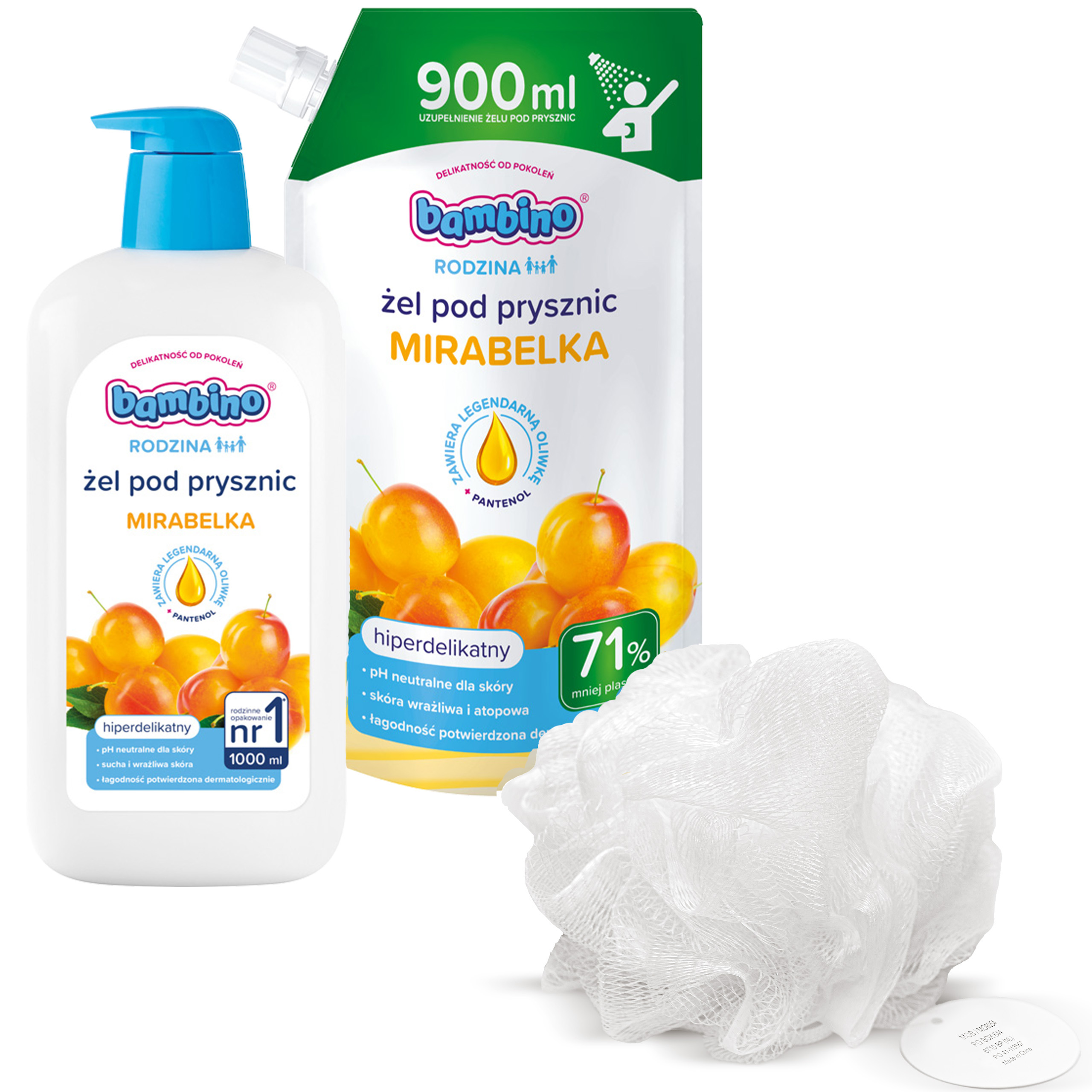 BAMBINO Rodzina żel pod prysznic 1000ML + Żel pod prysznic mirabelka 900ML