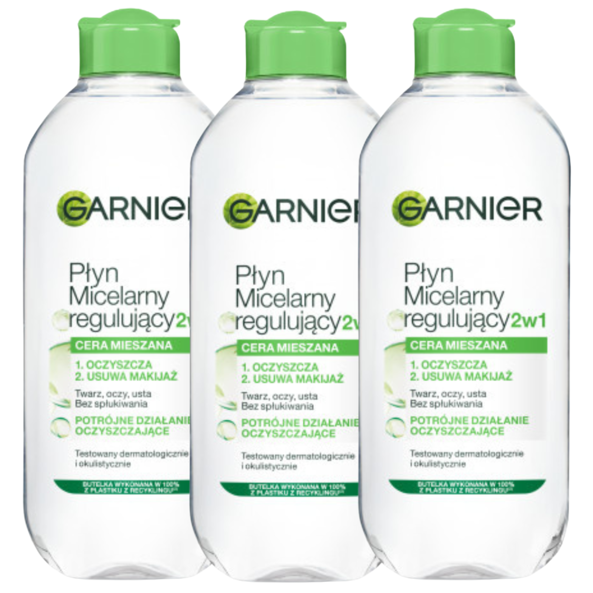 Garnier Skin Naturals Płyn Micelarny 2w1 skóra normalna i mieszana 3x400ml
