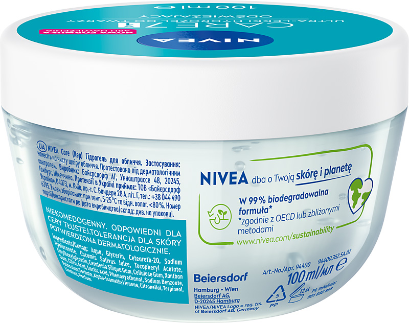 NIVEA Oczyszczający Żel do mycia twarzy 150 ml +Ultra-lekki Hydrożel 100 ml