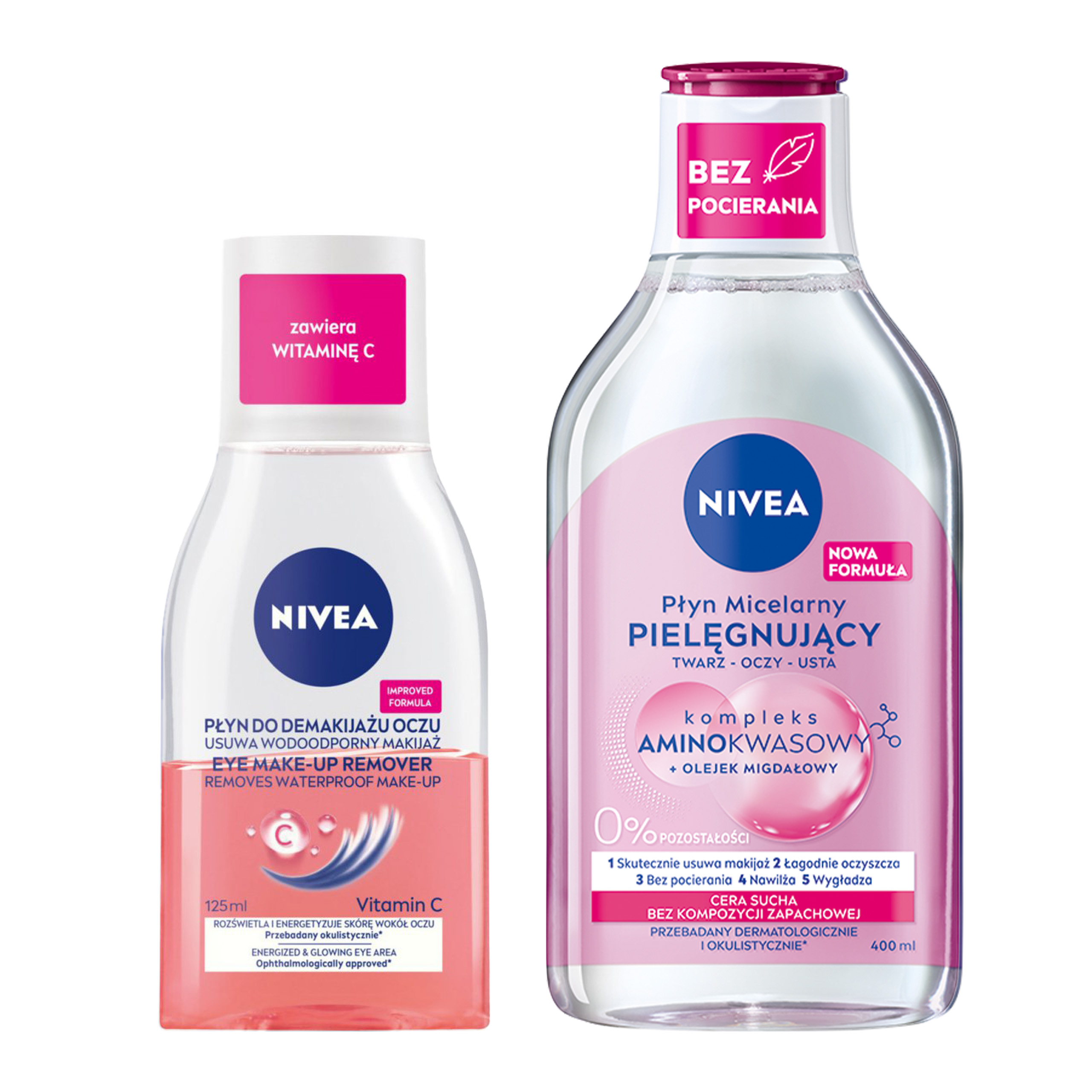 NIVEA Dwufazowy płyn do demakijażu oczu z wit C & Pielęgnujący Płyn Micelar