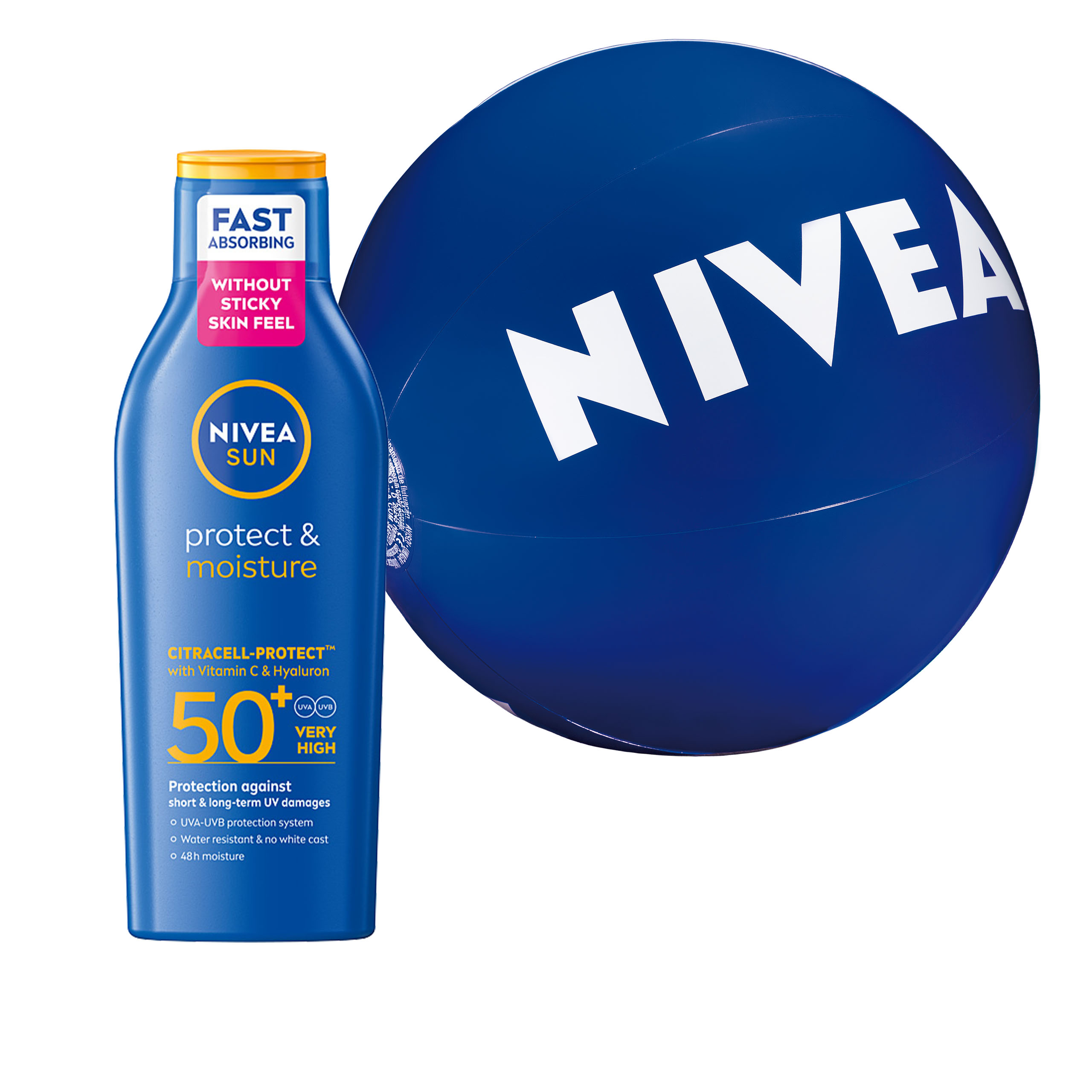 NIVEA SUN Protect & Moisture Nawilżający balsam do opalania SPF 50+, 200 ml
