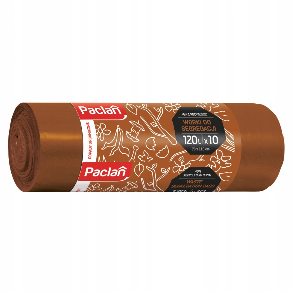 WORKI NA ŚMIECI PACLAN SEGREGACJI BIO NA ODPADY BIODEGRADOWALNE 120L 10SZT