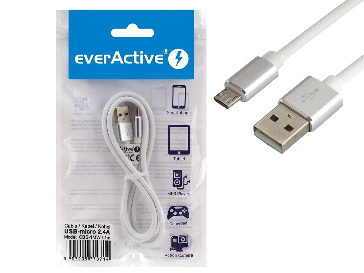 Kabel Micro USB 1,0m CBS-1MW 2,4AEverActive