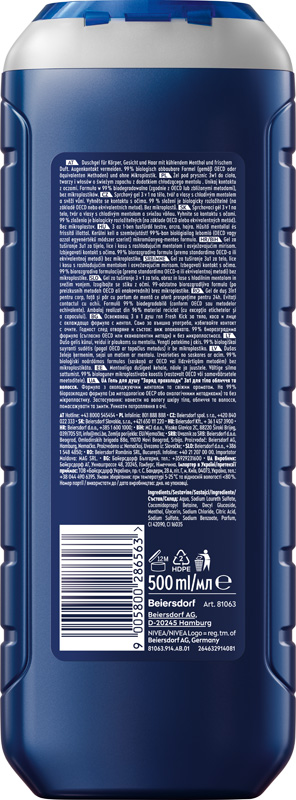 NIVEA MEN FRESH KICK 24H FRESH EFFECT 3w1 żel pod prysznic + Antyperspirant