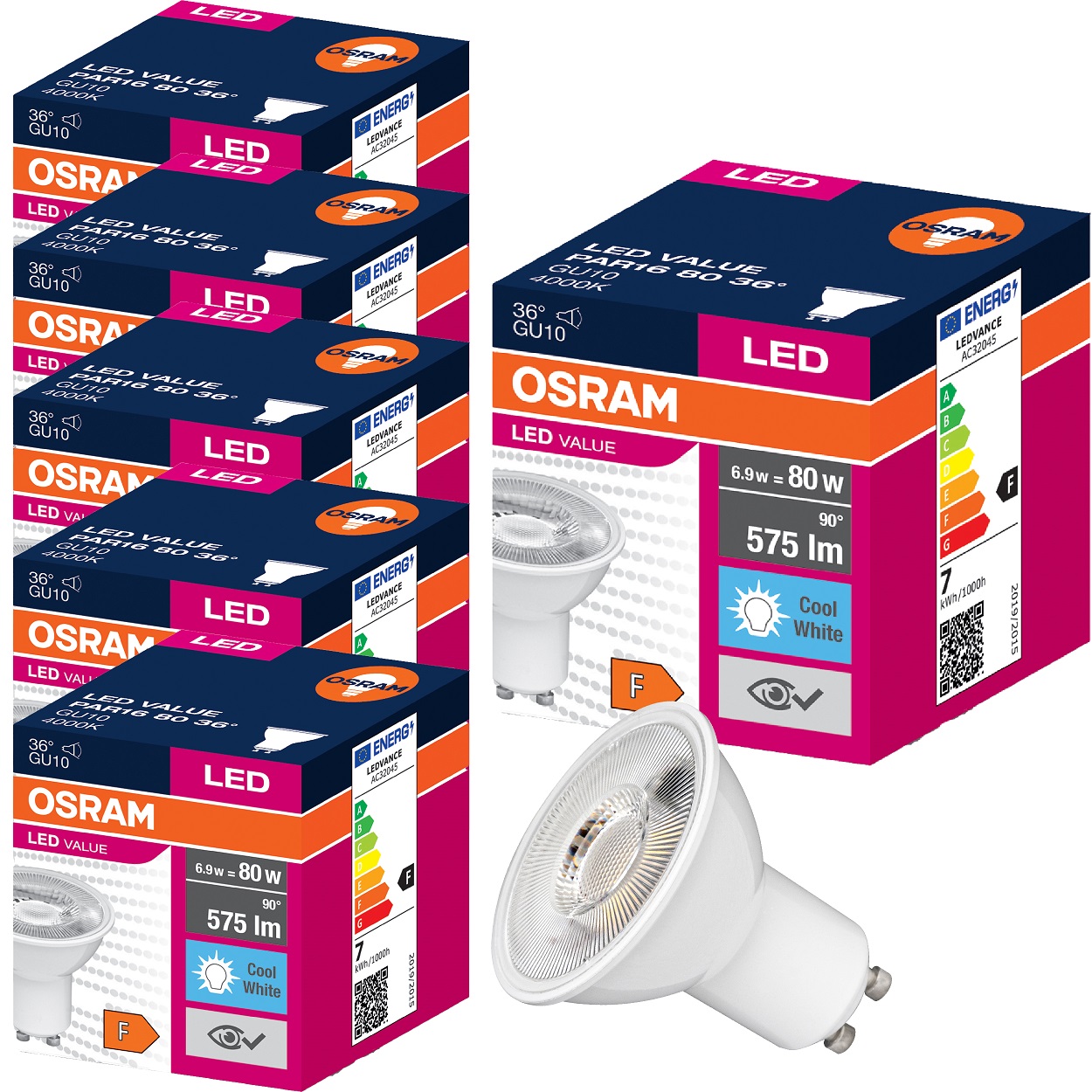 OSRAM Value żarówka LED GU10 6,9 W = 80 W 575 lm 4000 K 36° 6 szt.
