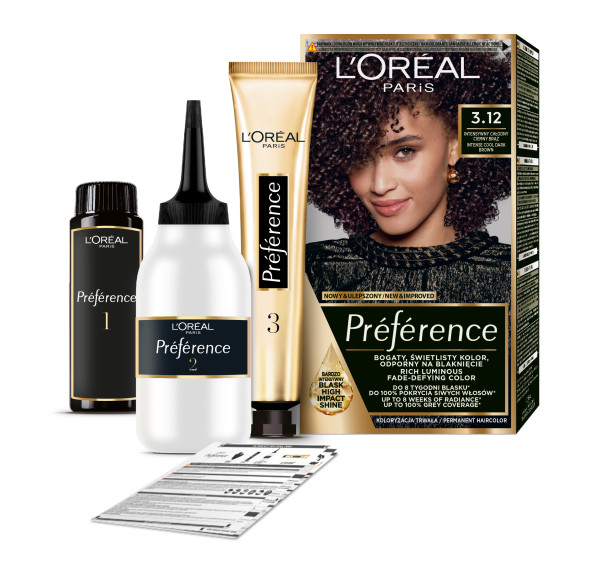 L’Oréal Preference Farba Do Włosów 3.12 Intensywny Chłodny Ciemny Brąz