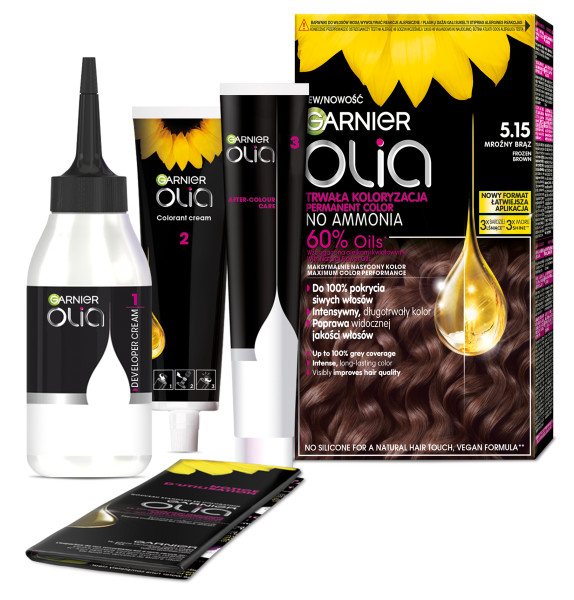 Garnier Olia Trwała Koloryzacja Farba Do Włosów 5.15 Kolor Mroźny Brąz